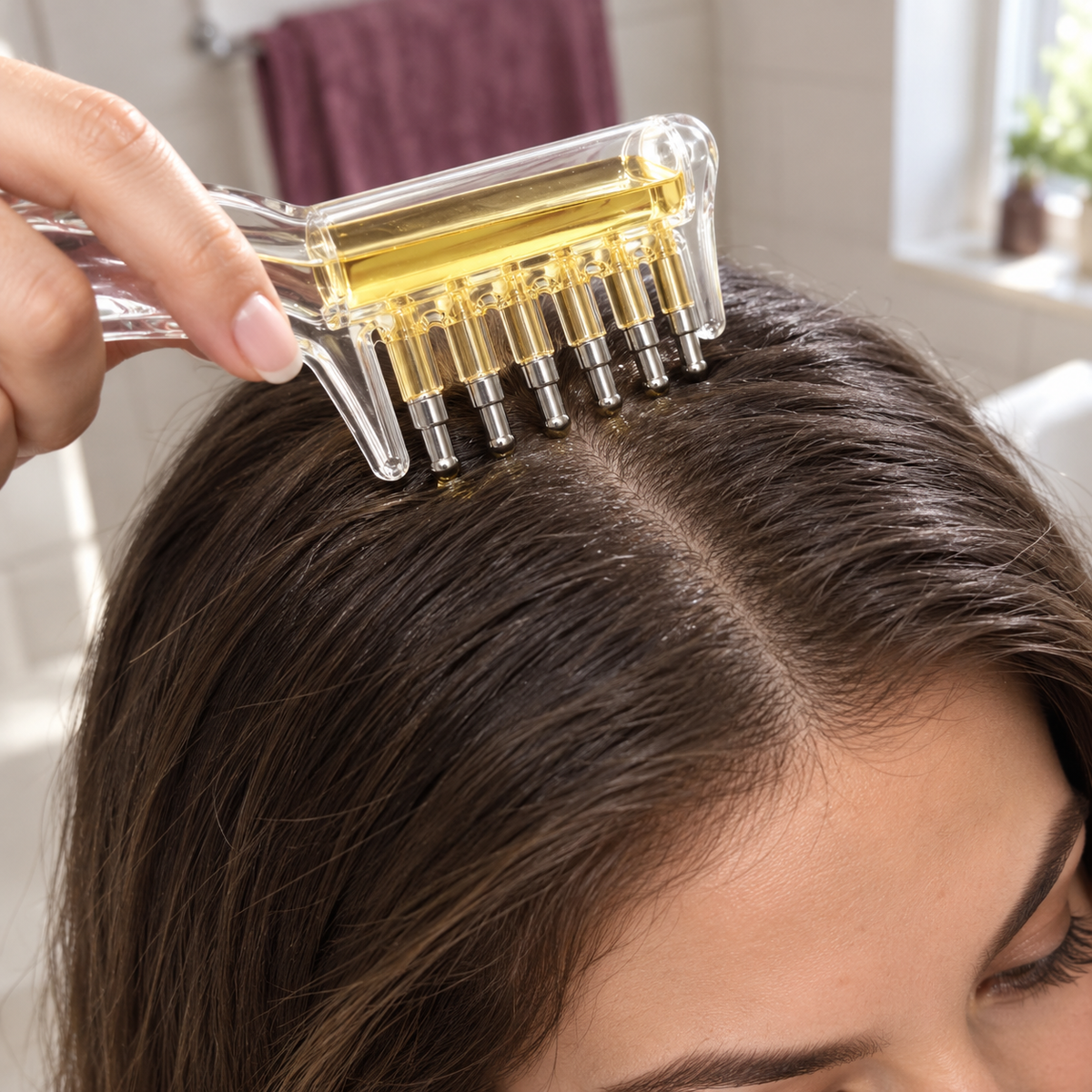Scalp Oil Applicator β Roller Ball Root Delivery Comb